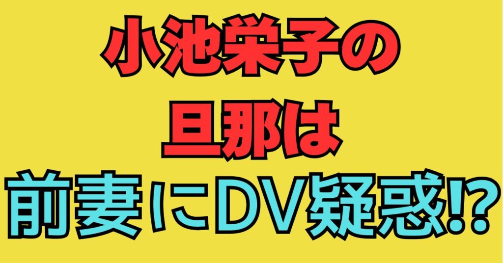 小池栄子　旦那　前妻　DV　逮捕　浮気　病気　坂田亘　借金　年齢　現在　職業　ヒモ　モラハラ