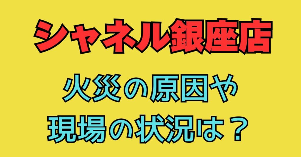 画像　シャネル　銀座　イルミネーション　火事　火災　原因　現場　状況　けが人　出火原因