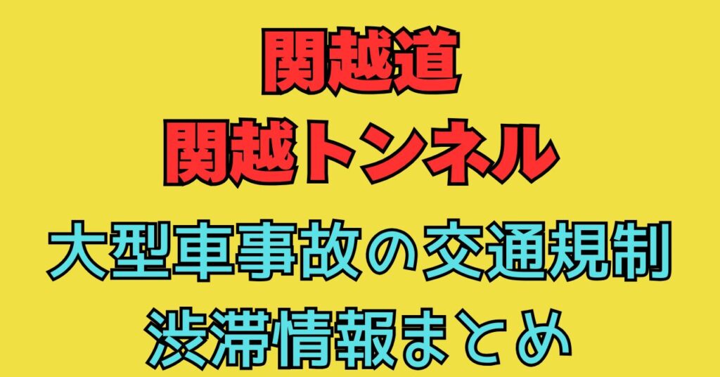 画像　関越トンネル　関越道　事故　渋滞　交通規制　原因