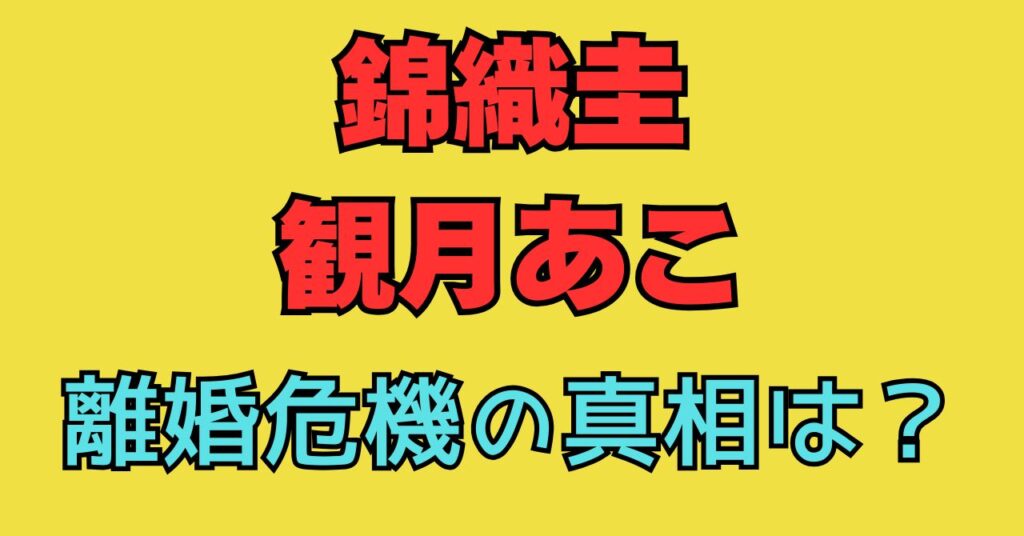 錦織圭　観月あこ　離婚　不倫　結婚　疑惑